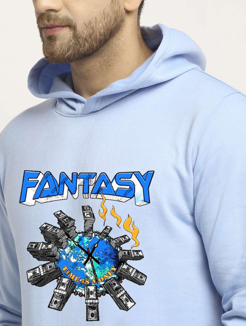 men front print long sleeve regular fit hooded sweatshirt - 22146072 - Standard Image - 3