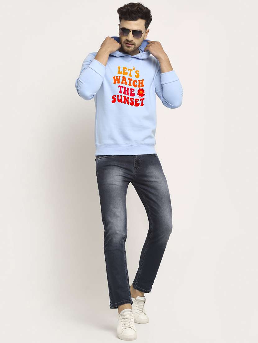 men front print long sleeve regular fit hooded sweatshirt - 22146078 -  Standard Image - 3