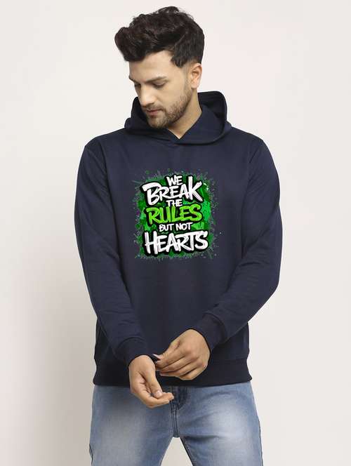 men front print long sleeve regular fit hooded sweatshirt - 22146082 -  Standard Image - 0