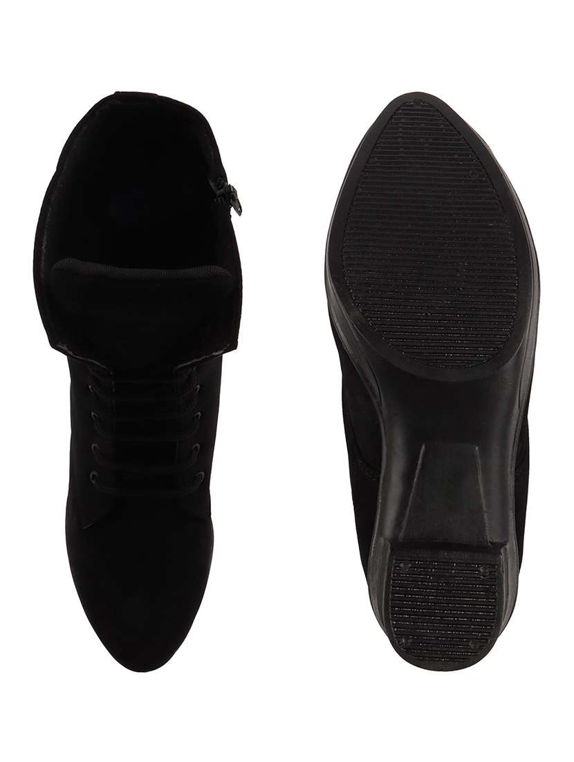 women solid lace up calf length boot - 22146132 -  Standard Image - 5