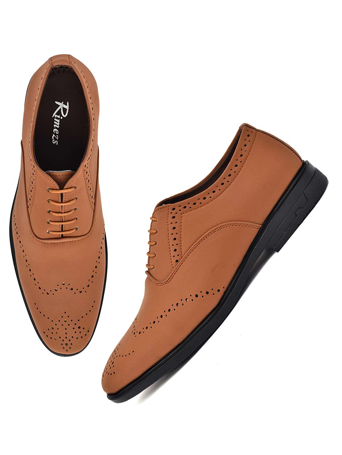 men tan lace-up brouge - 22146140 -  Standard Image - 3