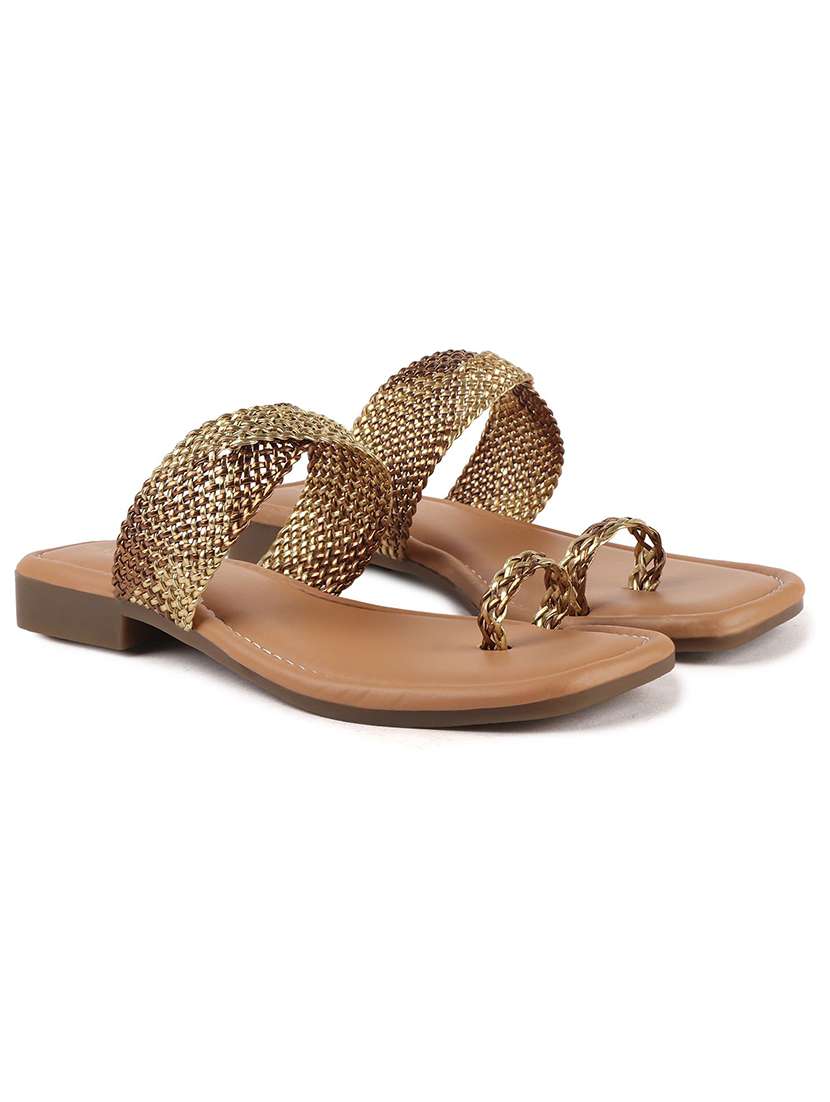 women textured one toe flat sandal - 22146152 -  Standard Image - 3