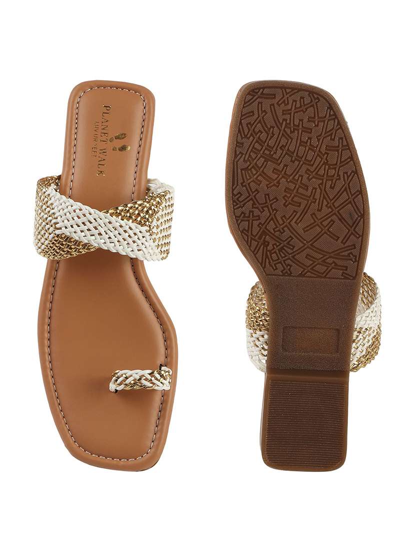 women textured one toe flat sandal - 22146153 -  Standard Image - 5