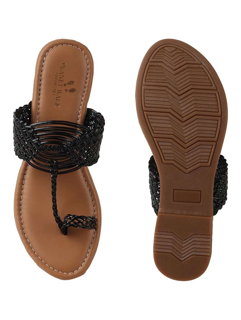 women textured one toe flat sandal - 22146154 -  Standard Image - 5