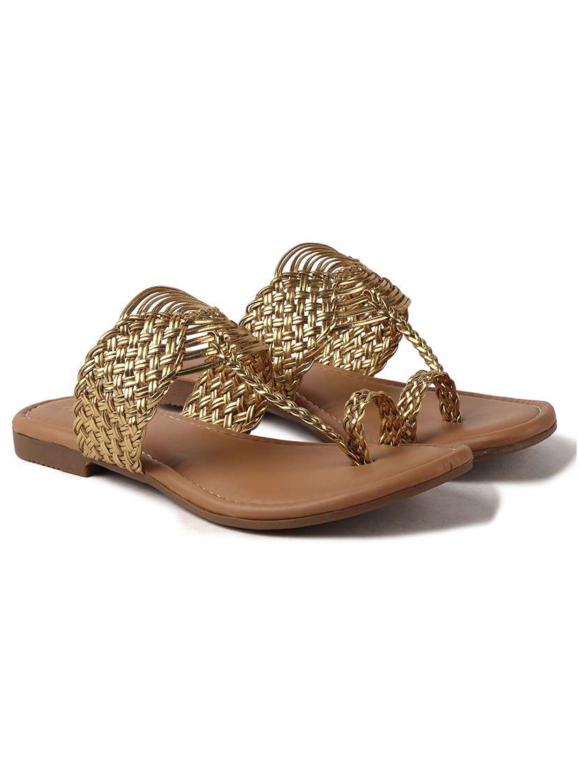 women textured one toe flat sandal - 22146155 -  Standard Image - 3