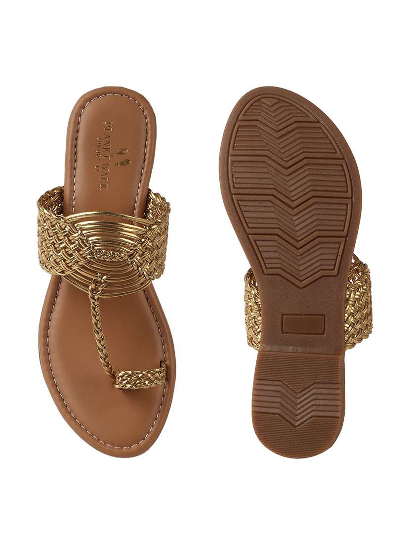 women textured one toe flat sandal - 22146155 -  Standard Image - 5