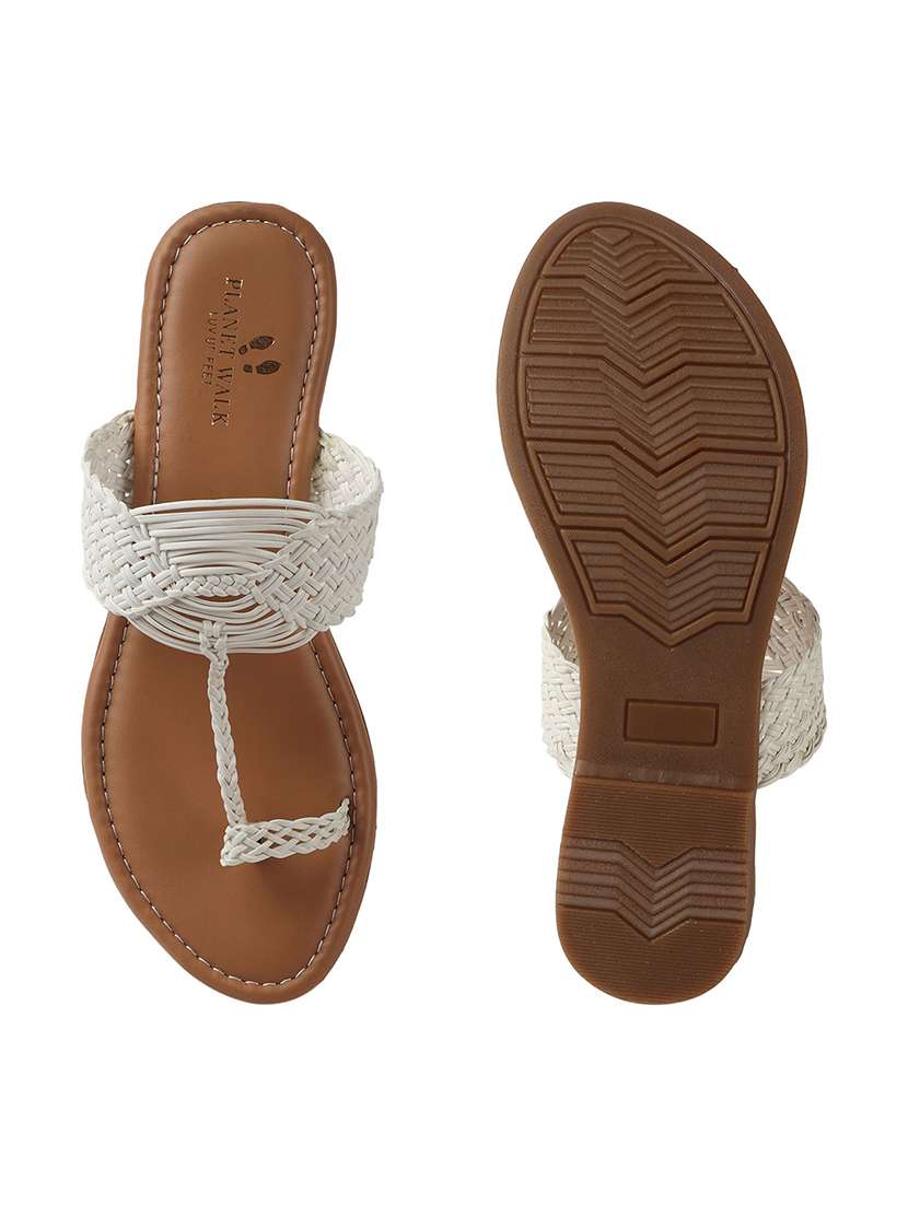 women textured one toe flat sandal - 22146156 -  Standard Image - 5