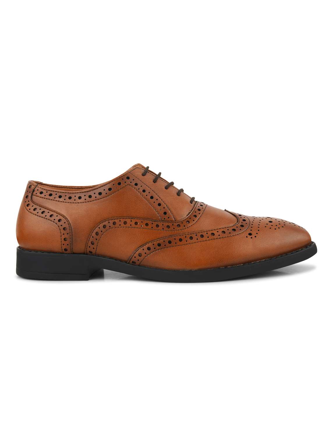 men tan lace-up brouge - 22146255 -  Standard Image - 3
