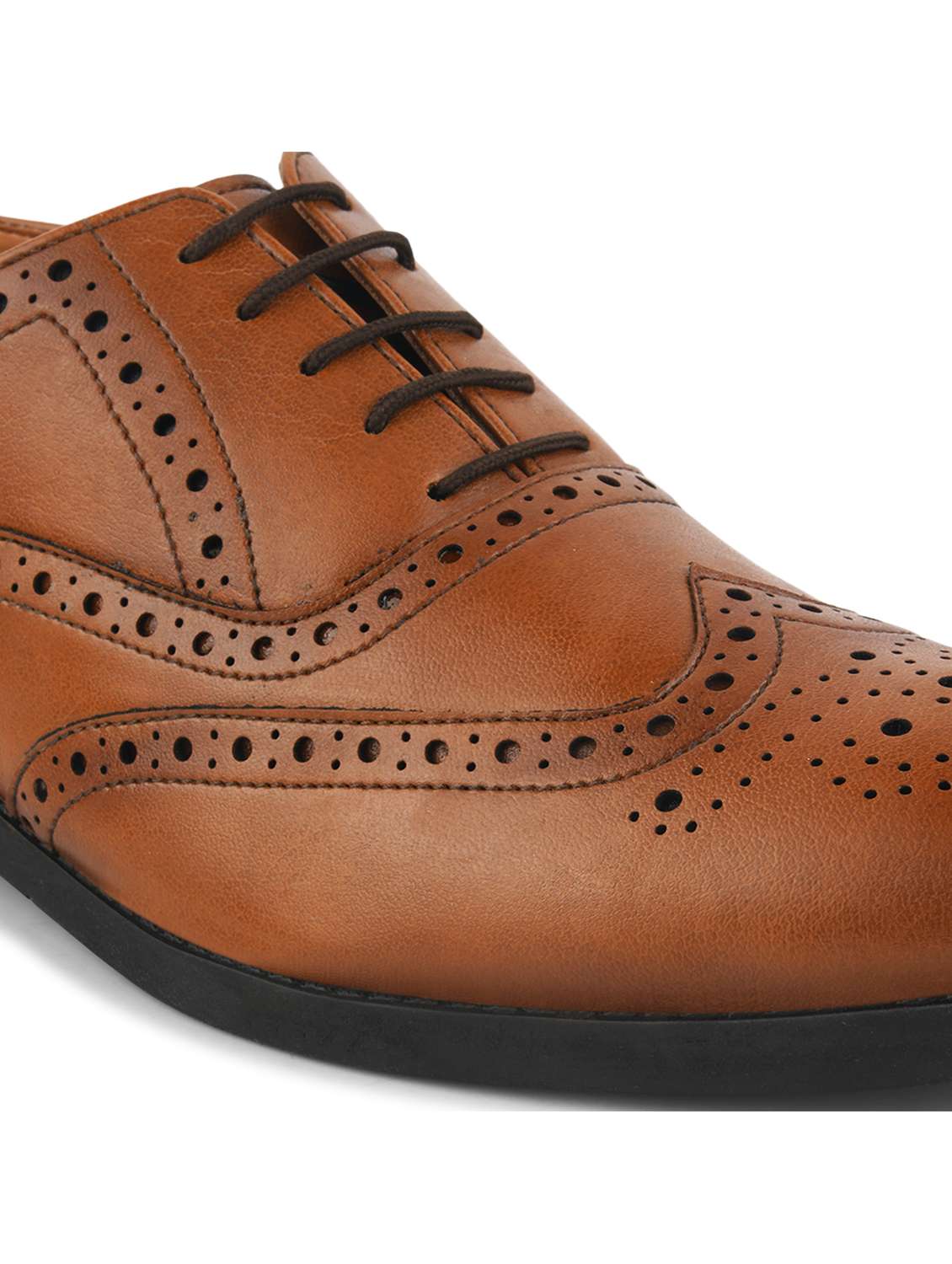 men tan lace-up brouge - 22146255 -  Standard Image - 5