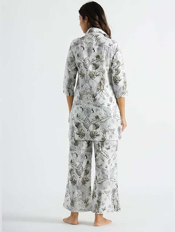 women three quarter sleeve regular fit ethnic co-ord set - 22146287 -  Standard Image - 3