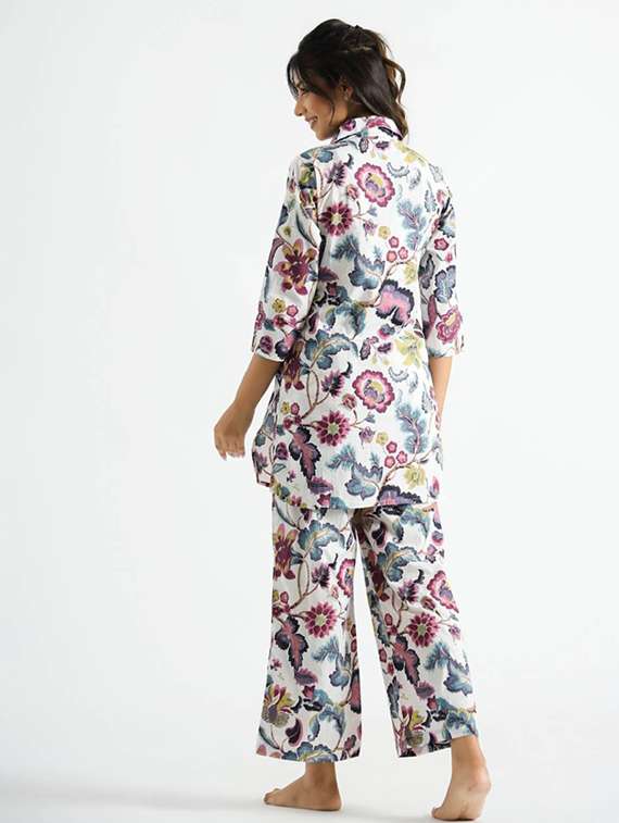 women three quarter sleeve regular fit ethnic co-ord set - 22146295 -  Standard Image - 3