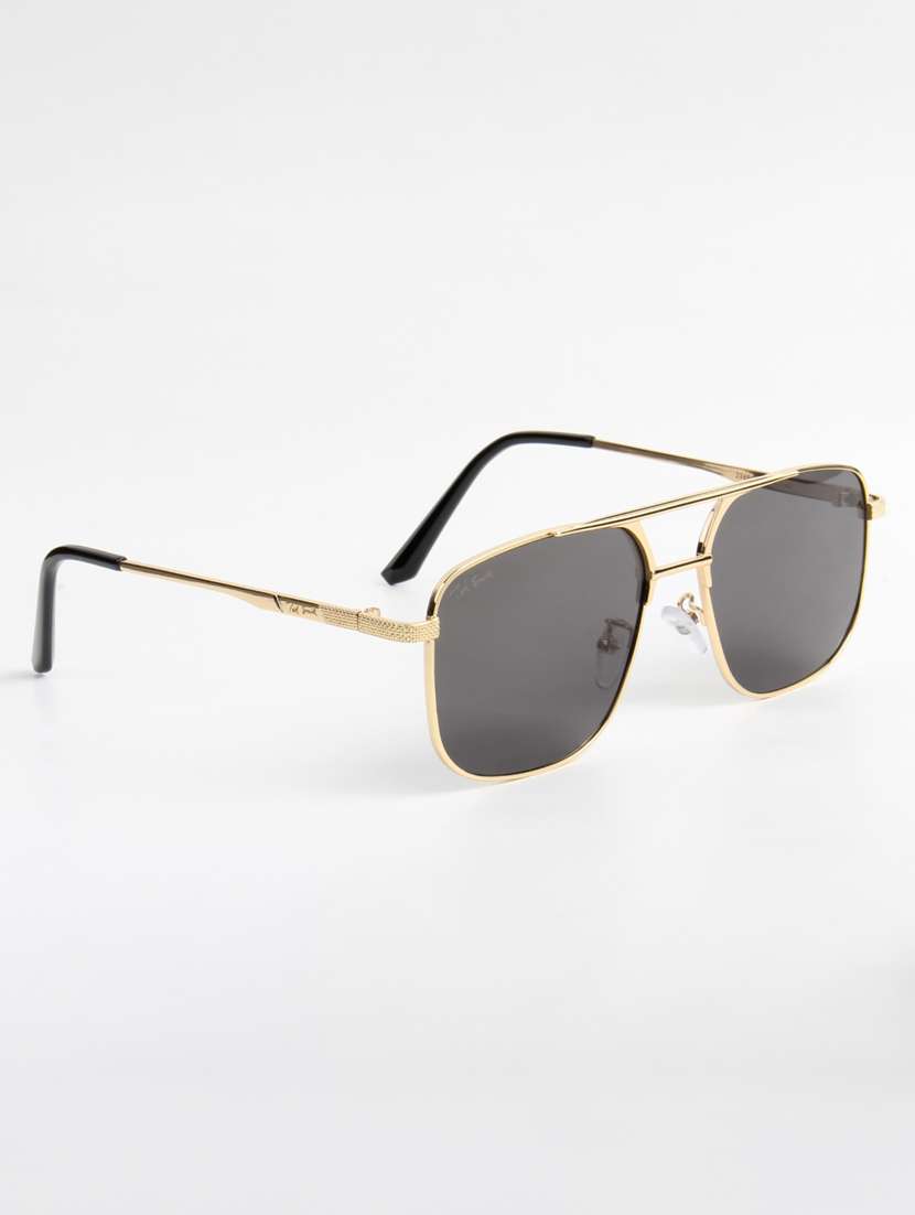 ted smith unisex aviator gold black sunglasses with uv protected lenses - 22146500 -  Standard Image - 3