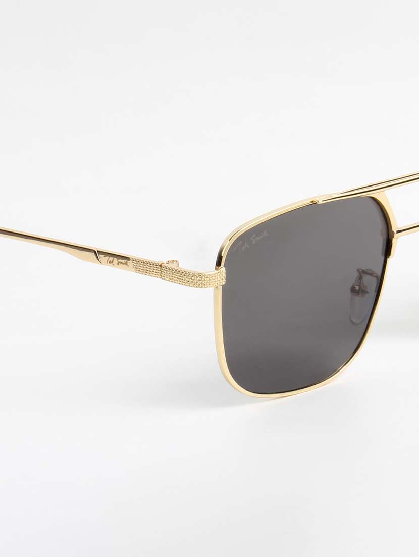 ted smith unisex aviator gold black sunglasses with uv protected lenses - 22146500 -  Standard Image - 5