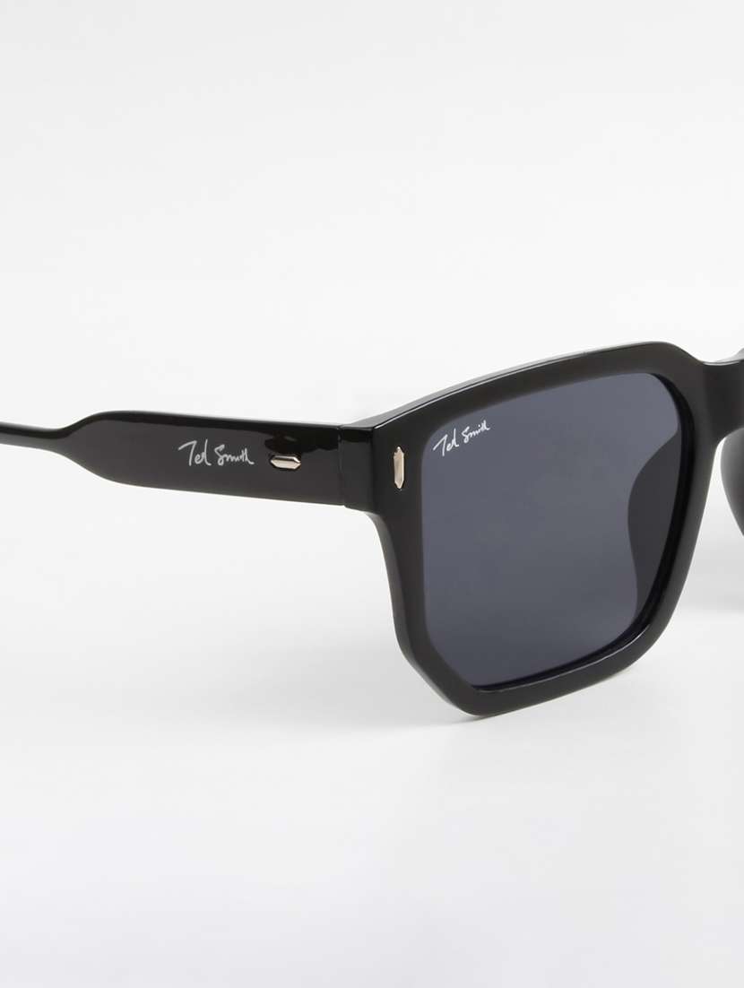 ted smith unisex square black sunglasses with uv protected lenses - 22146503 -  Standard Image - 5