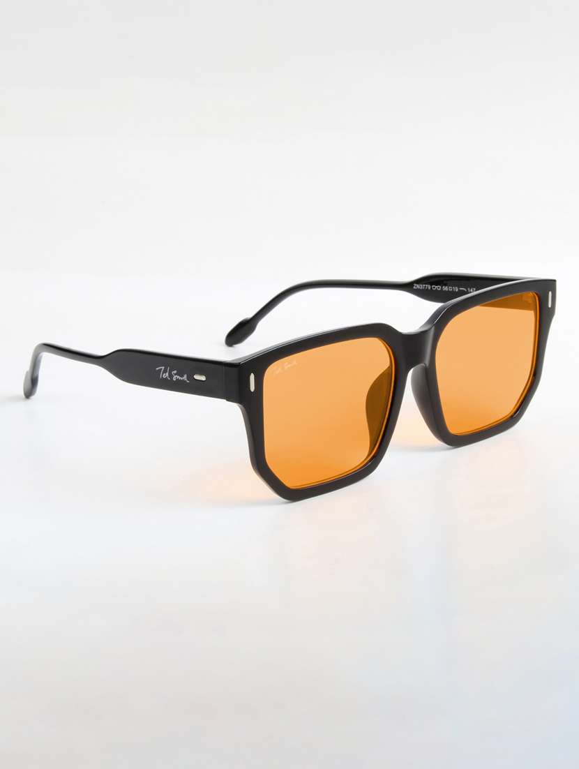 ted smith unisex square black sunglasses with uv protected lenses - 22146504 -  Standard Image - 3