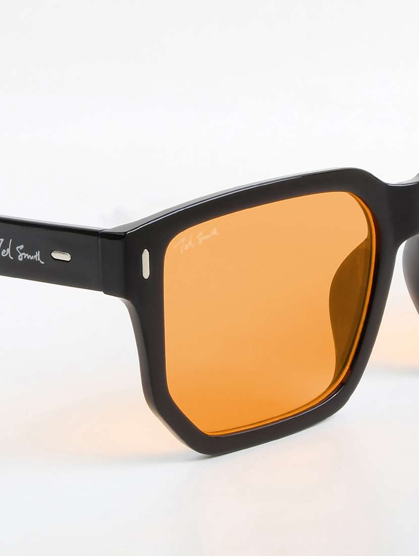 ted smith unisex square black sunglasses with uv protected lenses - 22146504 -  Standard Image - 5