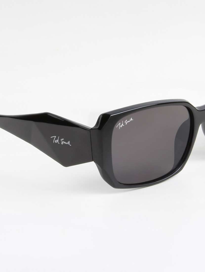 ted smith unisex regtangle black sunglasses with uv protected lenses - 22146509 -  Standard Image - 5