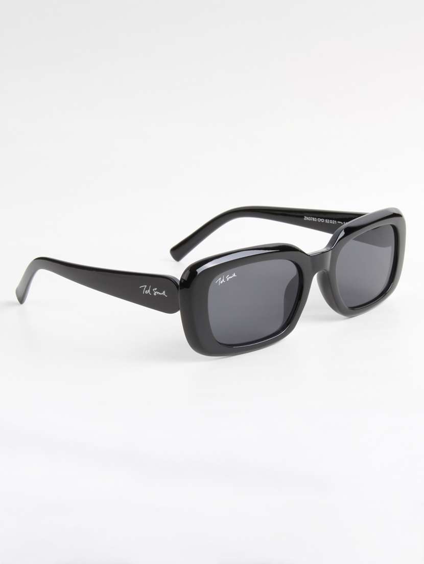ted smith unisex rectangle black sunglasses with uv protected lenses - 22146510 -  Standard Image - 3