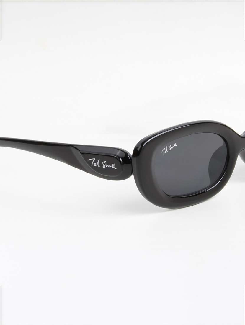 ted smith women oval black sunglasses with uv protected lenses - 22146511 -  Standard Image - 5