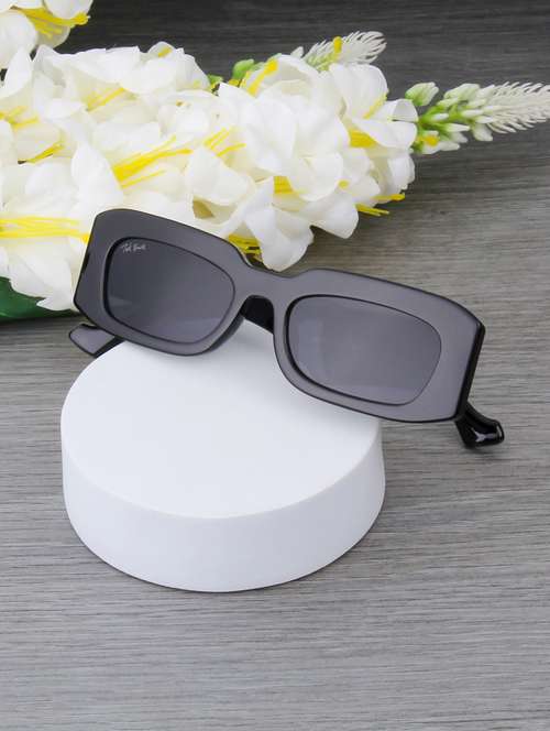 ted smith unisex rectangle black sunglasses with uv protected lenses - 22146516 -  Standard Image - 0