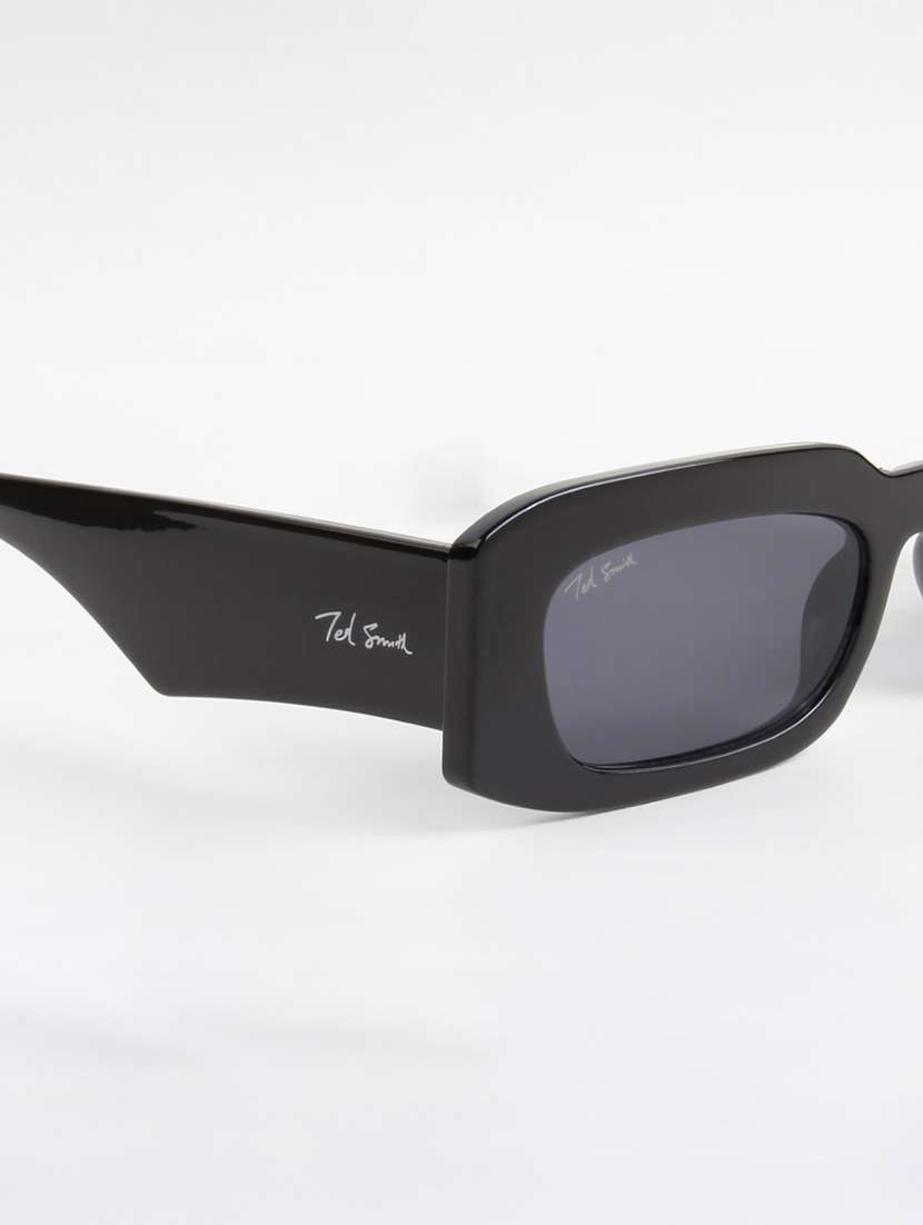 ted smith unisex rectangle black sunglasses with uv protected lenses - 22146516 -  Standard Image - 5