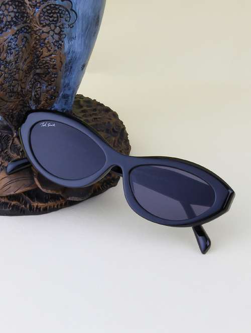 ted smith unisex cat eye black sunglasses with uv protected lenses - 22146523 -  Standard Image - 0