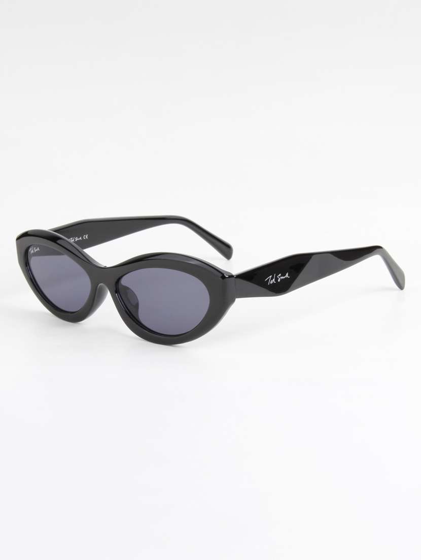 ted smith unisex cat eye black sunglasses with uv protected lenses - 22146523 -  Standard Image - 3