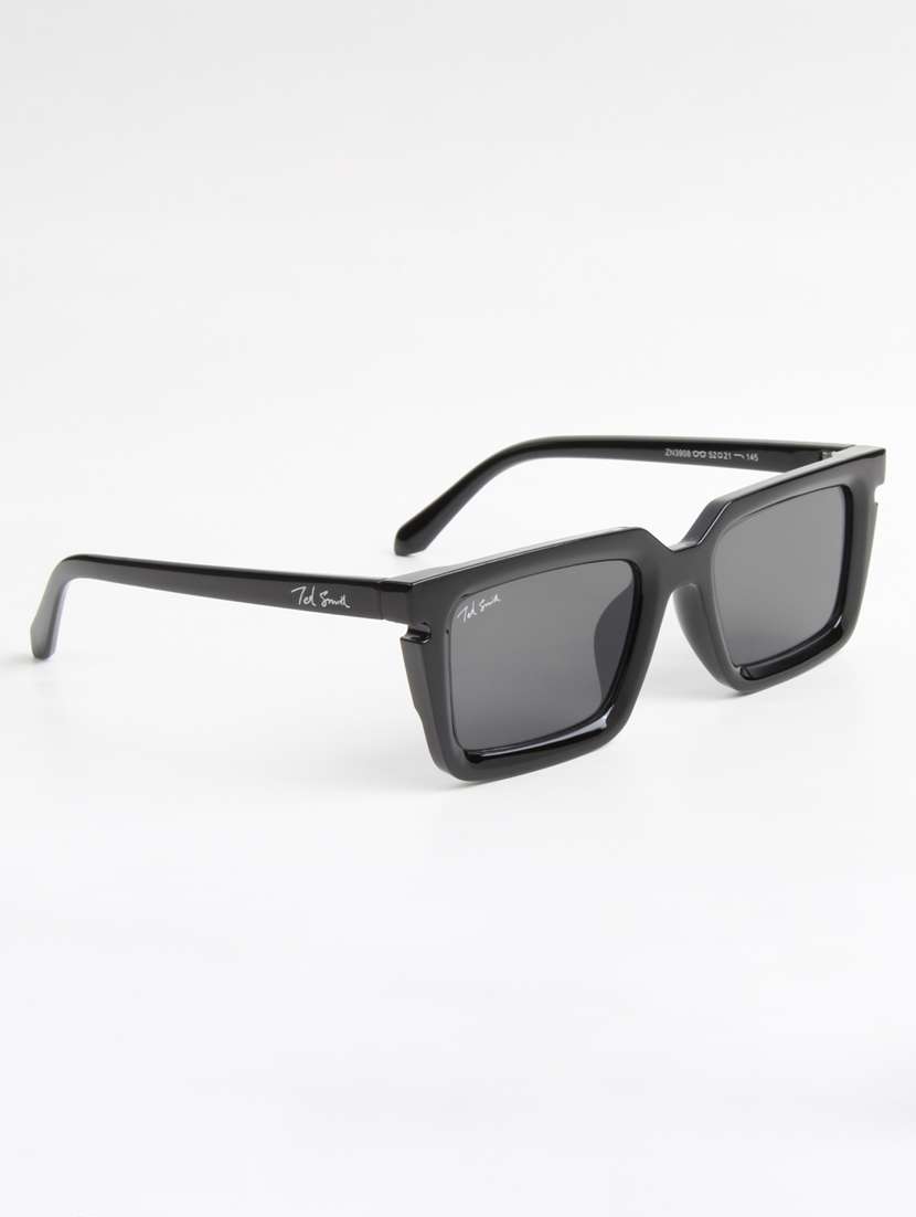 ted smith unisex rectangle black sunglasses with uv protected lenses - 22146529 -  Standard Image - 3