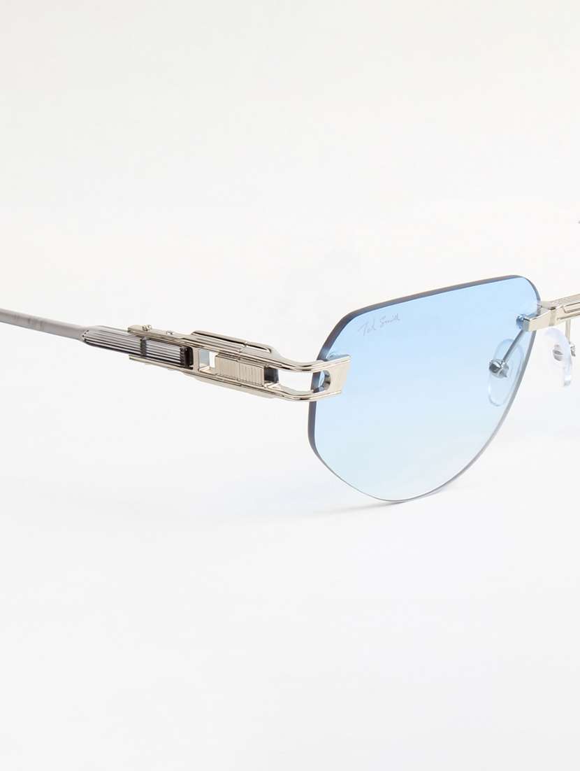 ted smith unisex rimless aviator gold black sunglasses with uv protected lenses - 22146538 -  Standard Image - 5