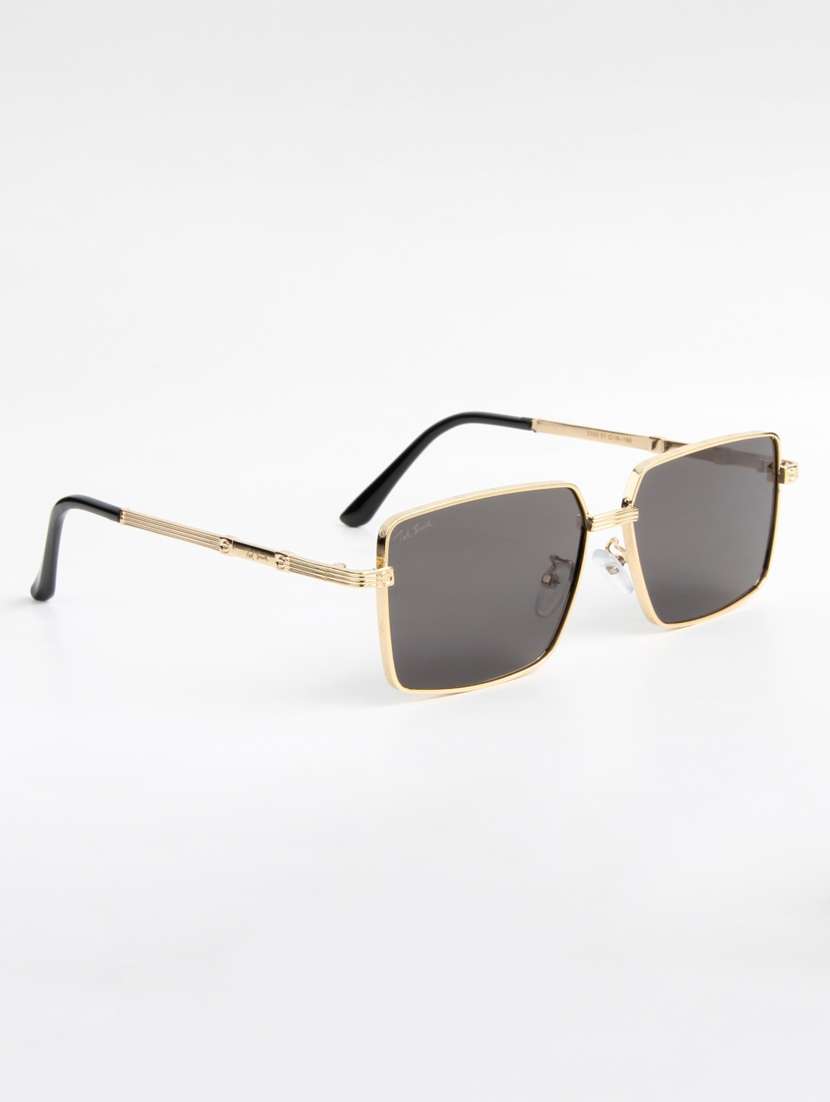ted smith unisex square gold black sunglasses with uv protected lenses - 22146548 -  Standard Image - 3