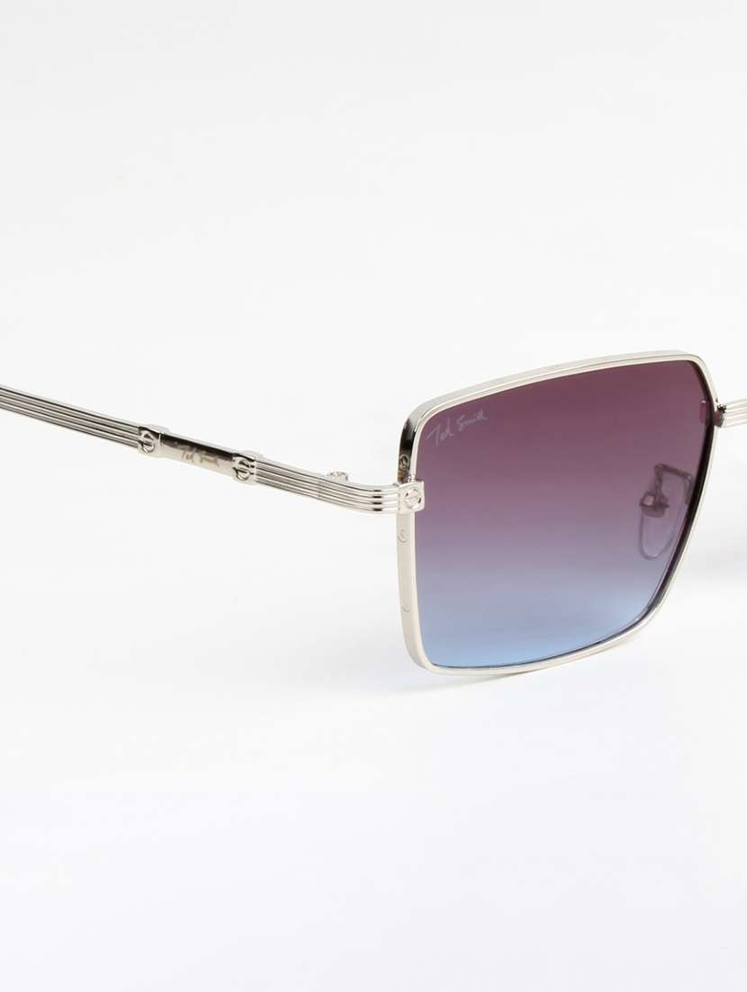 ted smith unisex square gold black sunglasses with uv protected lenses - 22146549 -  Standard Image - 5