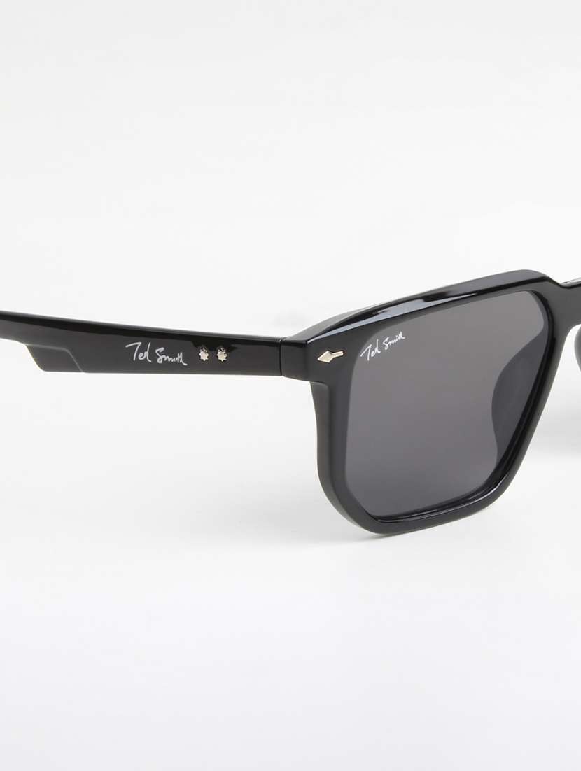 ted smith unisex square black sunglasses with uv protected lenses - 22146550 -  Standard Image - 5