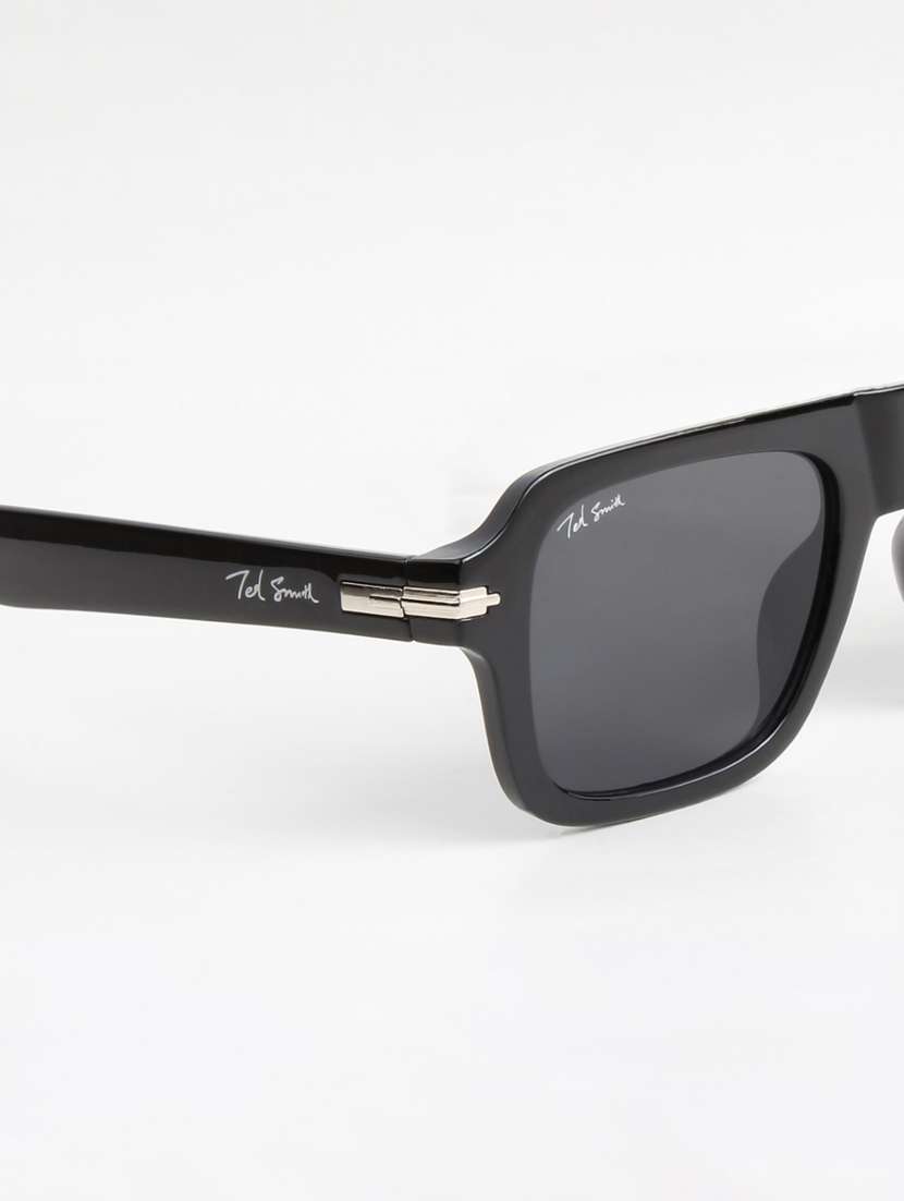 ted smith unisex square black black sunglasses with uv protected lenses - 22146551 -  Standard Image - 5