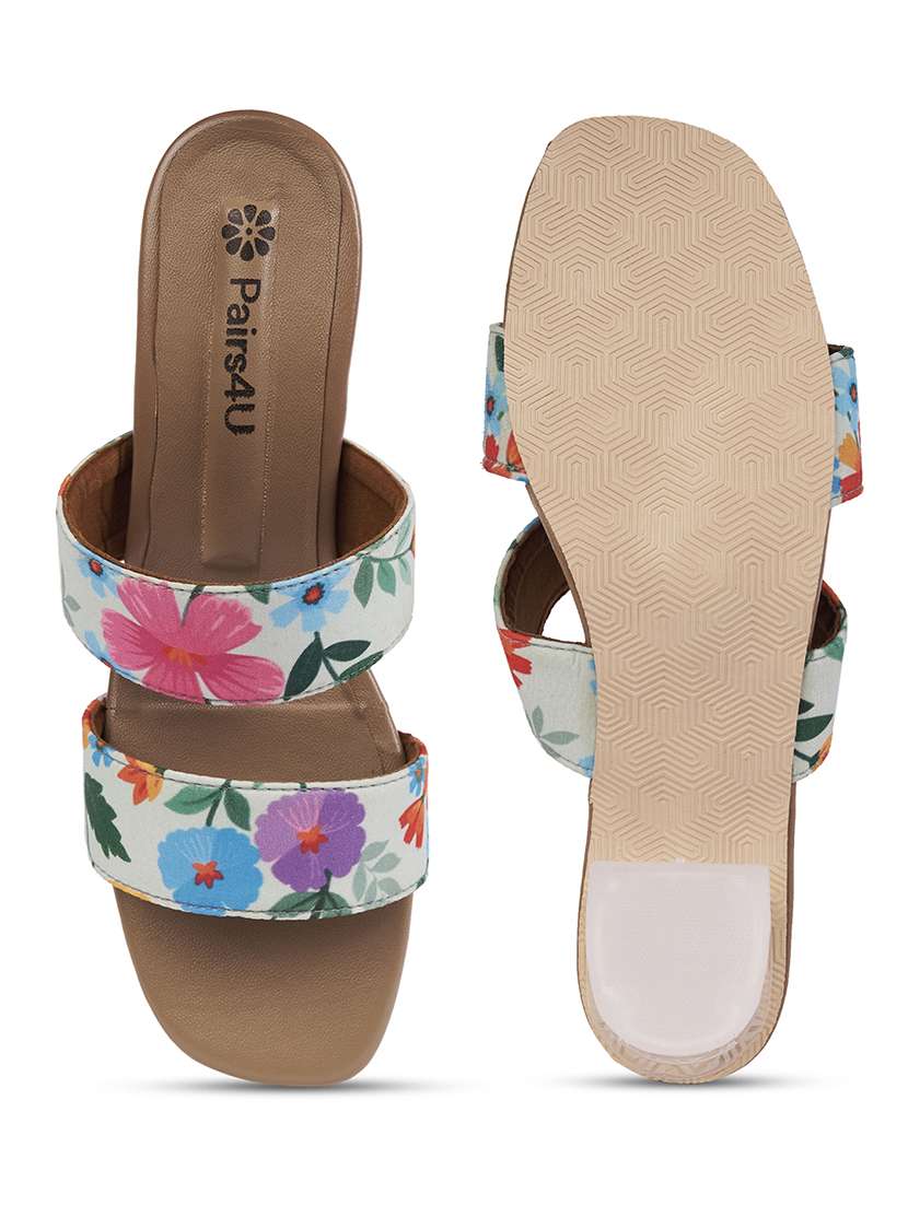 women floral printed slip on sandal - 22146564 -  Standard Image - 5