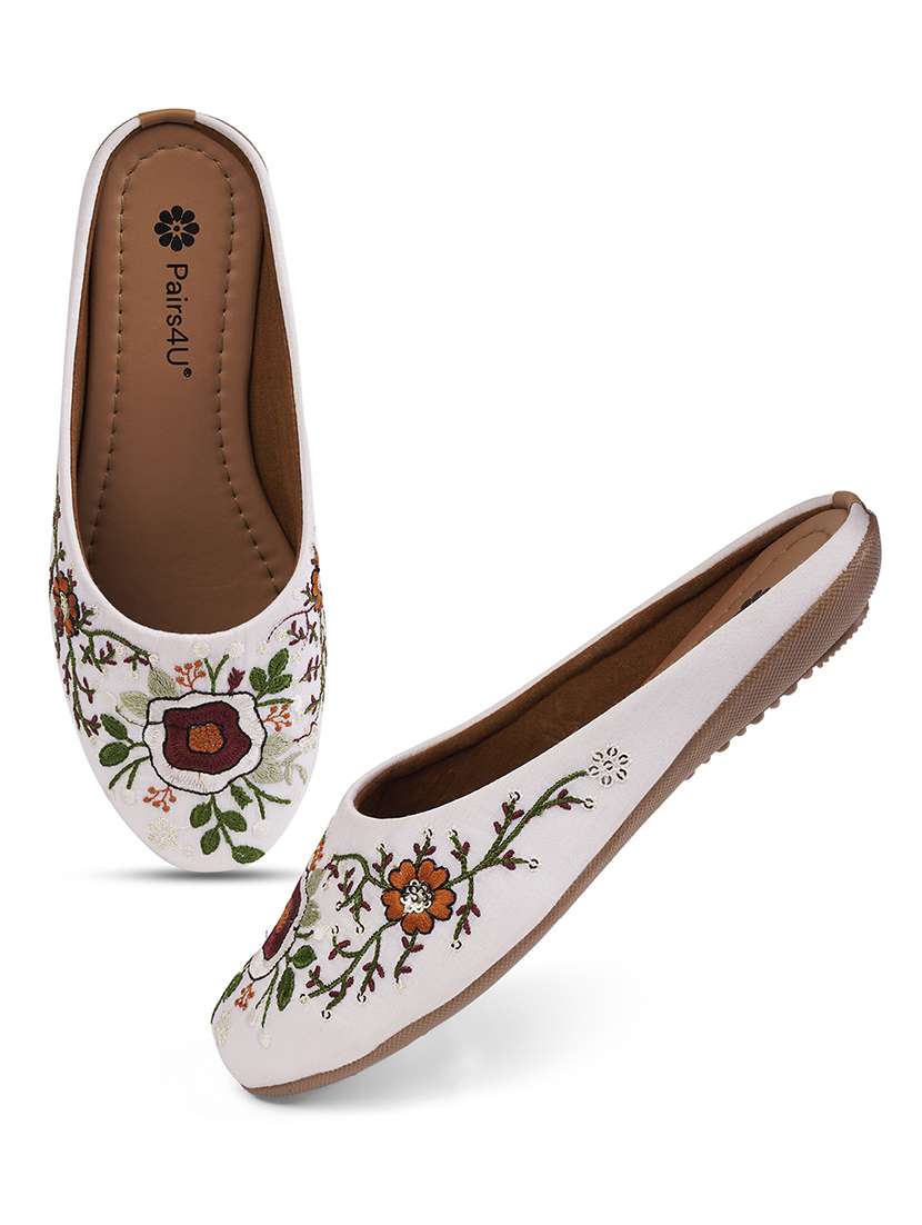 women embroidered slip on jutis - 22146567 -  Standard Image - 3