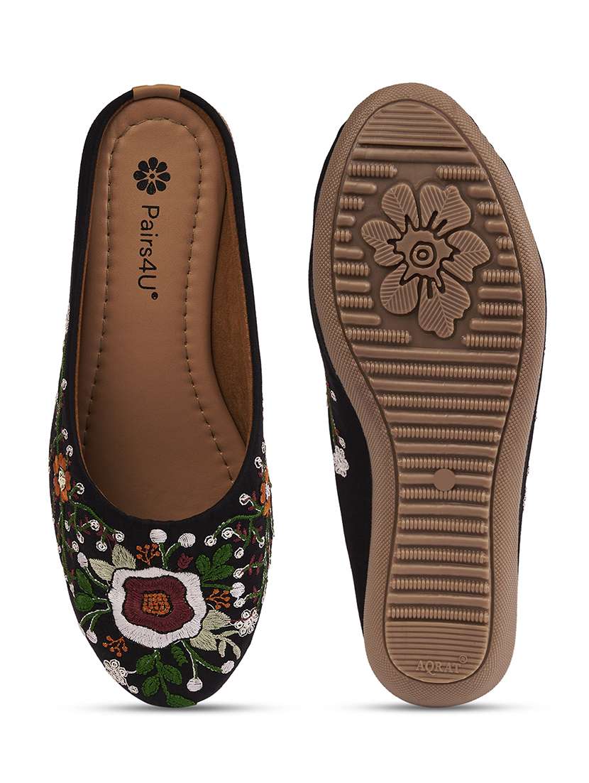 women embroidered slip on jutis - 22146570 -  Standard Image - 5