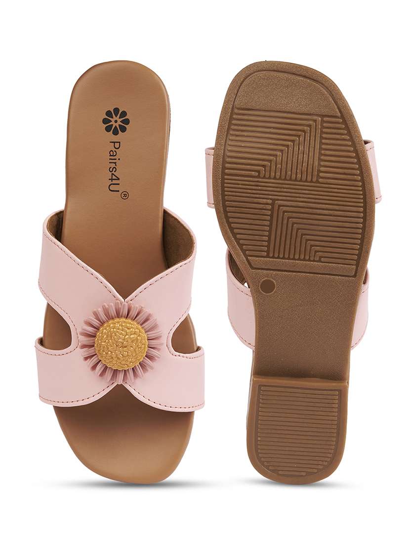women pink slip on sandal - 22146574 -  Standard Image - 5