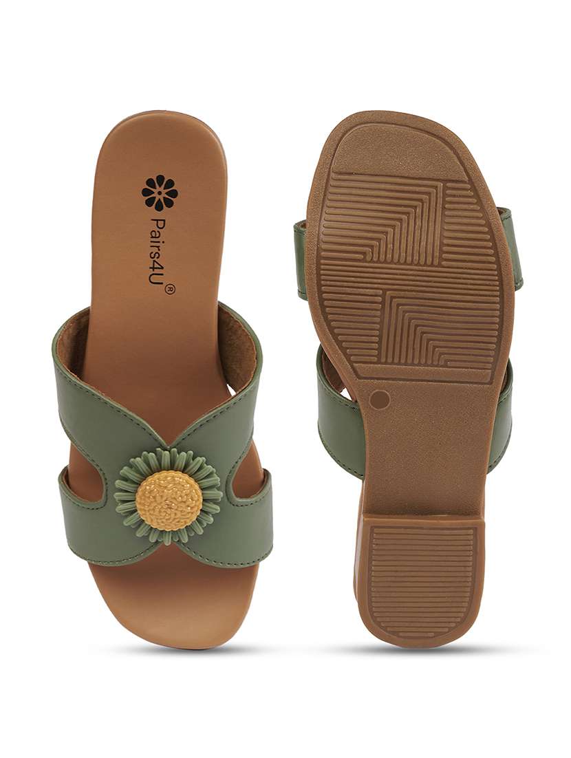 women green slip on sandal - 22146575 -  Standard Image - 5