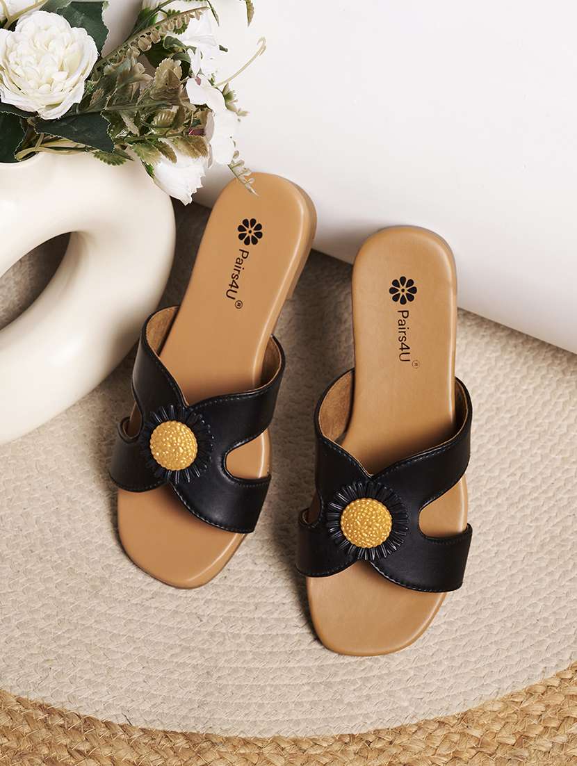 women black slip on sandal