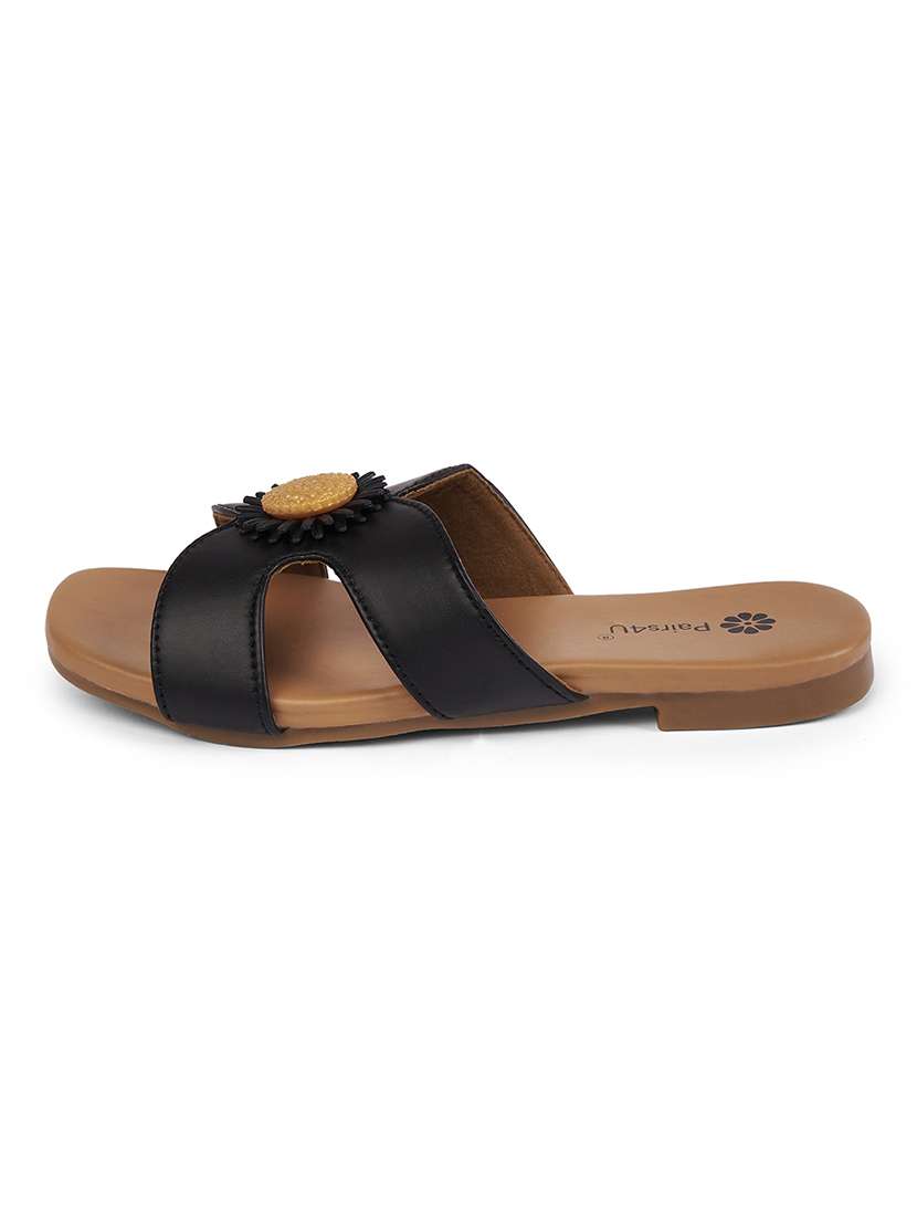 women black slip on sandal - 22146576 -  Standard Image - 3