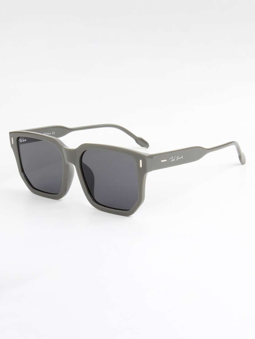 ted smith unisex square grey charchoal black uv protected sunglasses - 22146585 -  Standard Image - 3
