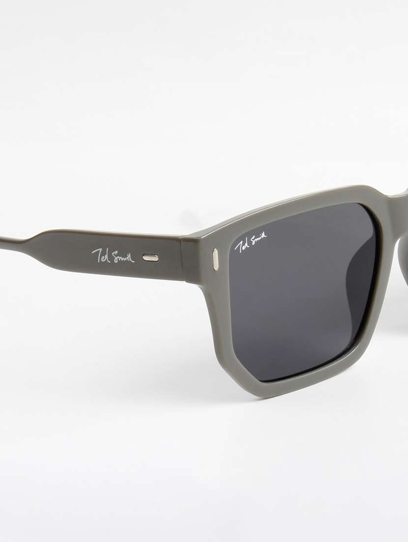 ted smith unisex square grey charchoal black uv protected sunglasses - 22146585 -  Standard Image - 5