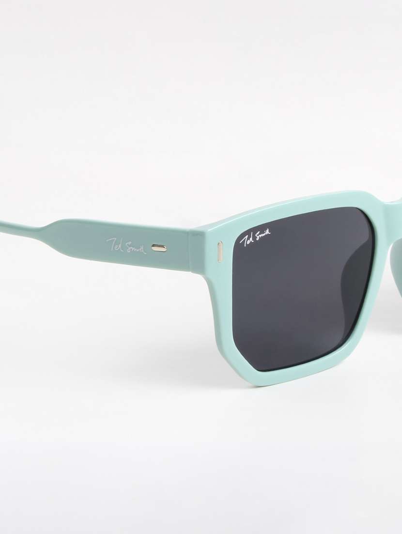 ted smith unisex aqua green square sunglasses with uv protected lenses - 22146586 -  Standard Image - 5