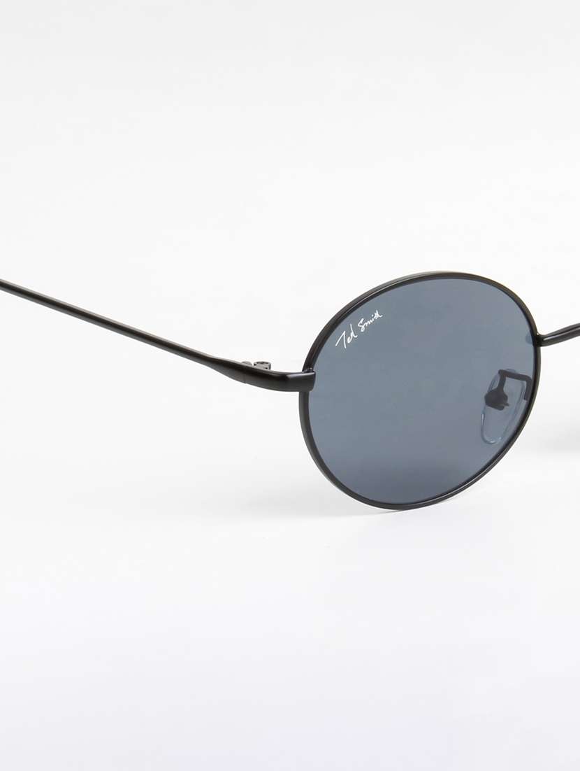 ted smith unisex metal oval black sunglasses with uv protected lenses - 22146587 -  Standard Image - 5