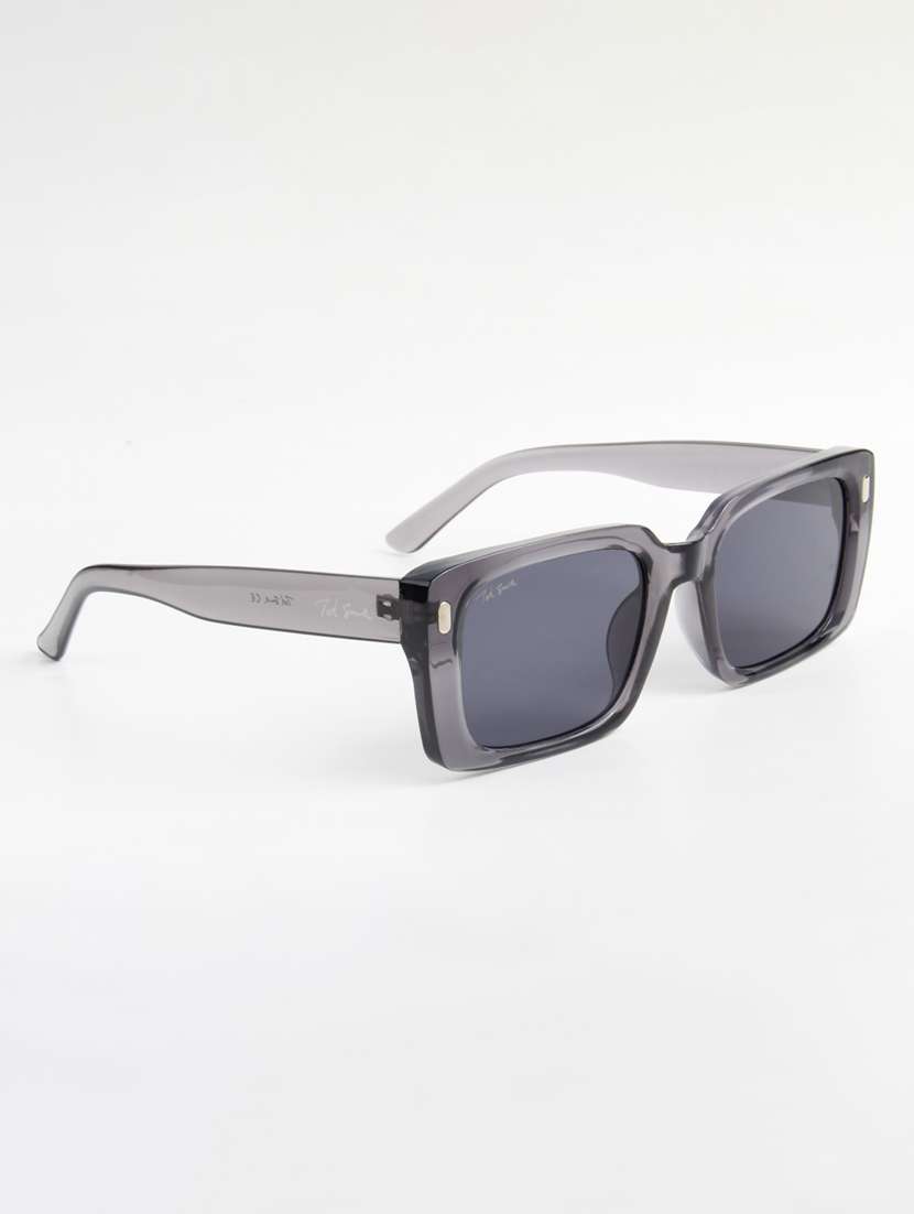 ted smith unisex square grey black sunglasses with uv protected lenses - 22146588 -  Standard Image - 3