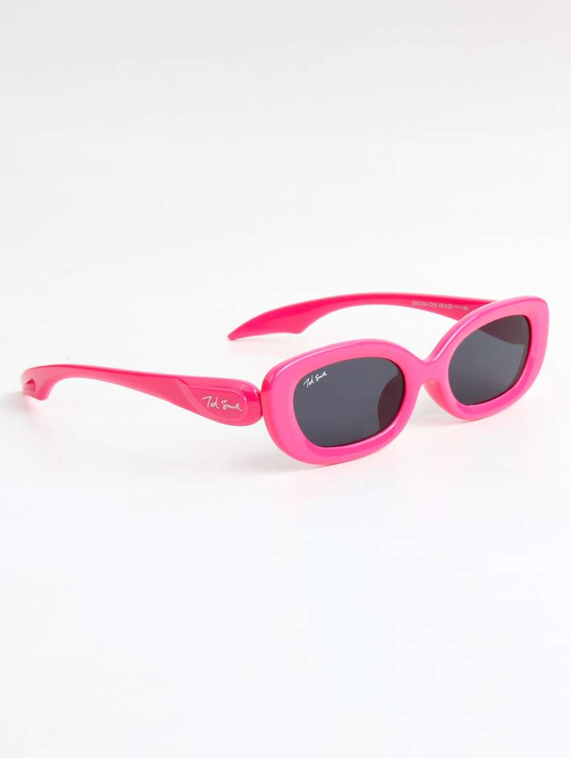 ted smith unisex oval fuchsia sunglasses with uv protected lenses - 22146595 -  Standard Image - 3