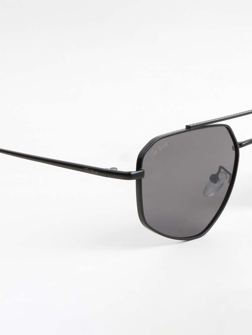 ted smith unisex aviator rhombus black sunglasses with uv protected lenses - 22146597 -  Standard Image - 5
