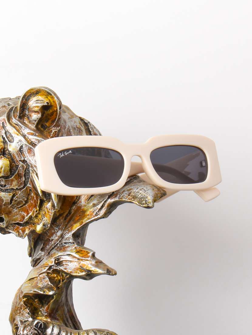 ted smith unisex rectangle beige black sunglasses with uv protected lenses - 22146598 -  Zoom Image - 0