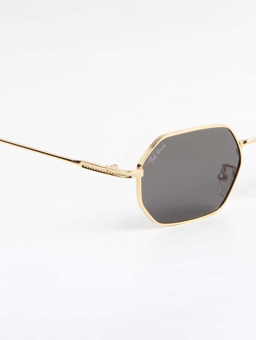ted smith unisex septagon gold black sunglasses with uv protected lenses - 22146599 -  Standard Image - 5