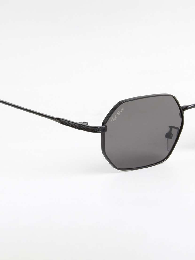 ted smith unisex heptagon black sunglasses with uv protected lenses - 22146600 -  Standard Image - 5